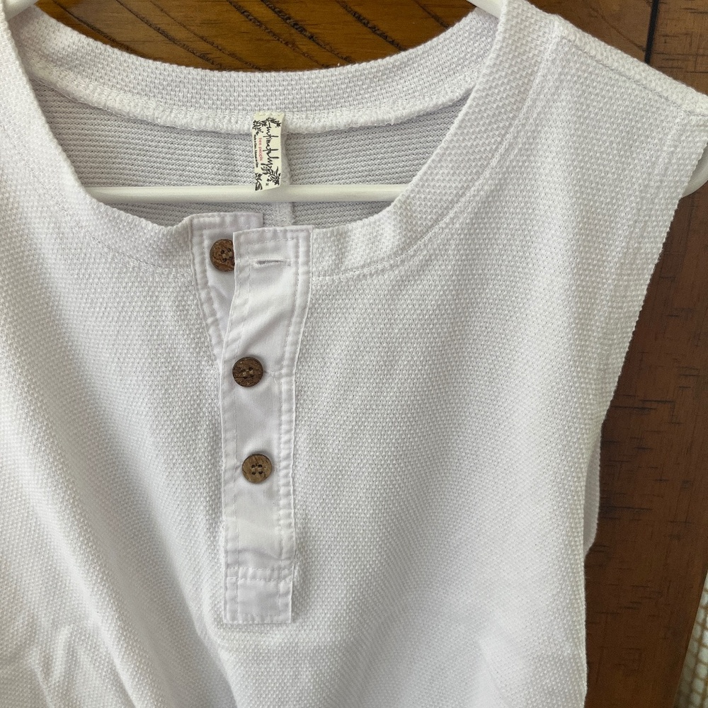Free people sleeveless bodysuit Henley women medium